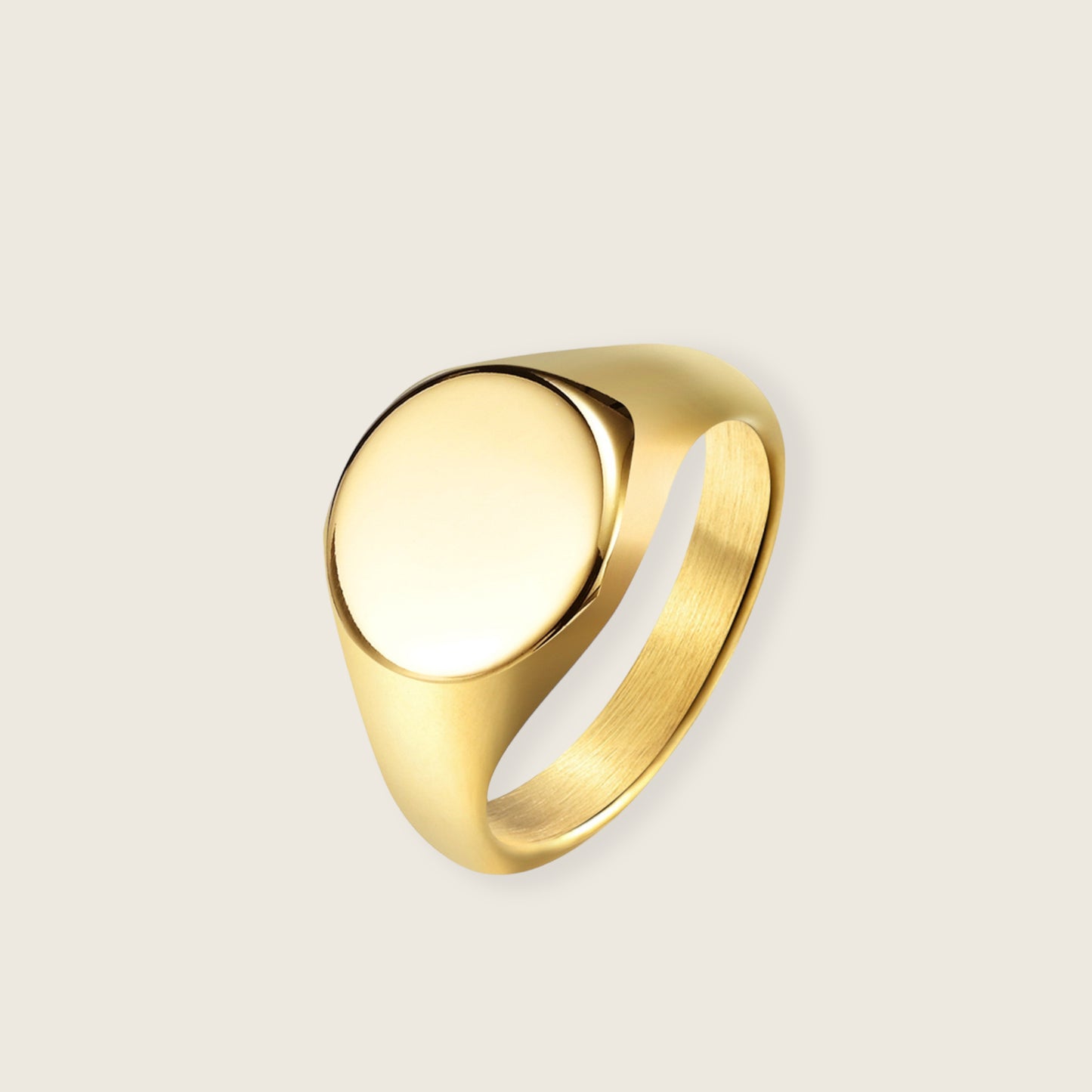 Gold Chunky Rounded Signet Ring