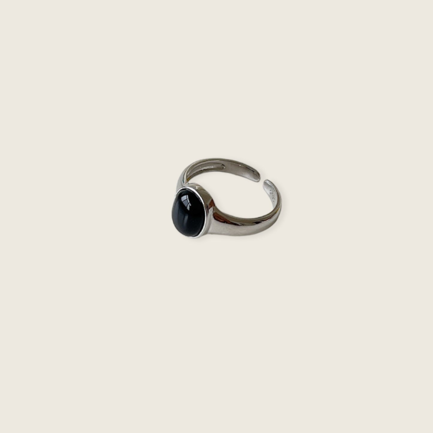 Agate Silver Open Ring