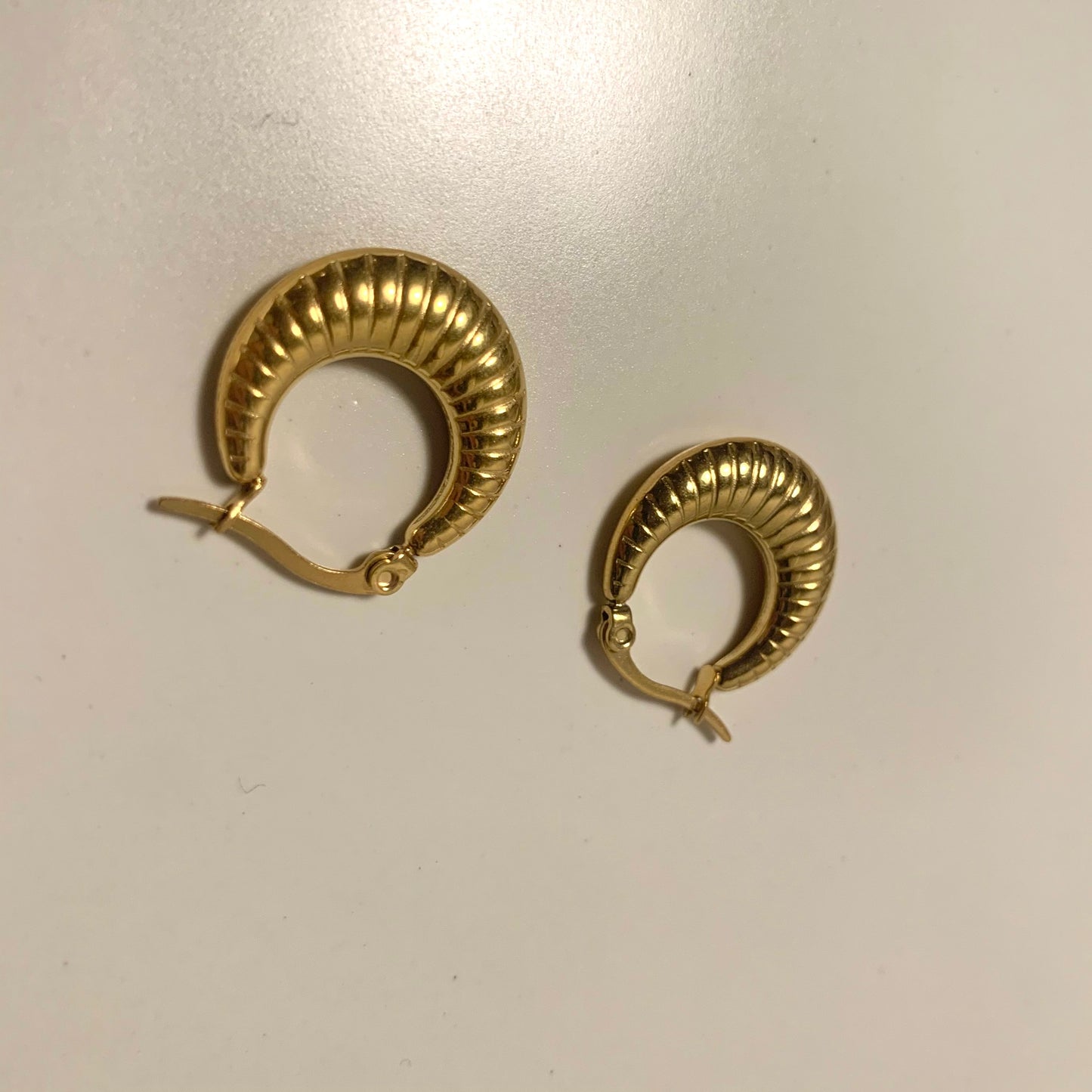 Ribbed Round Hoop Earrings
