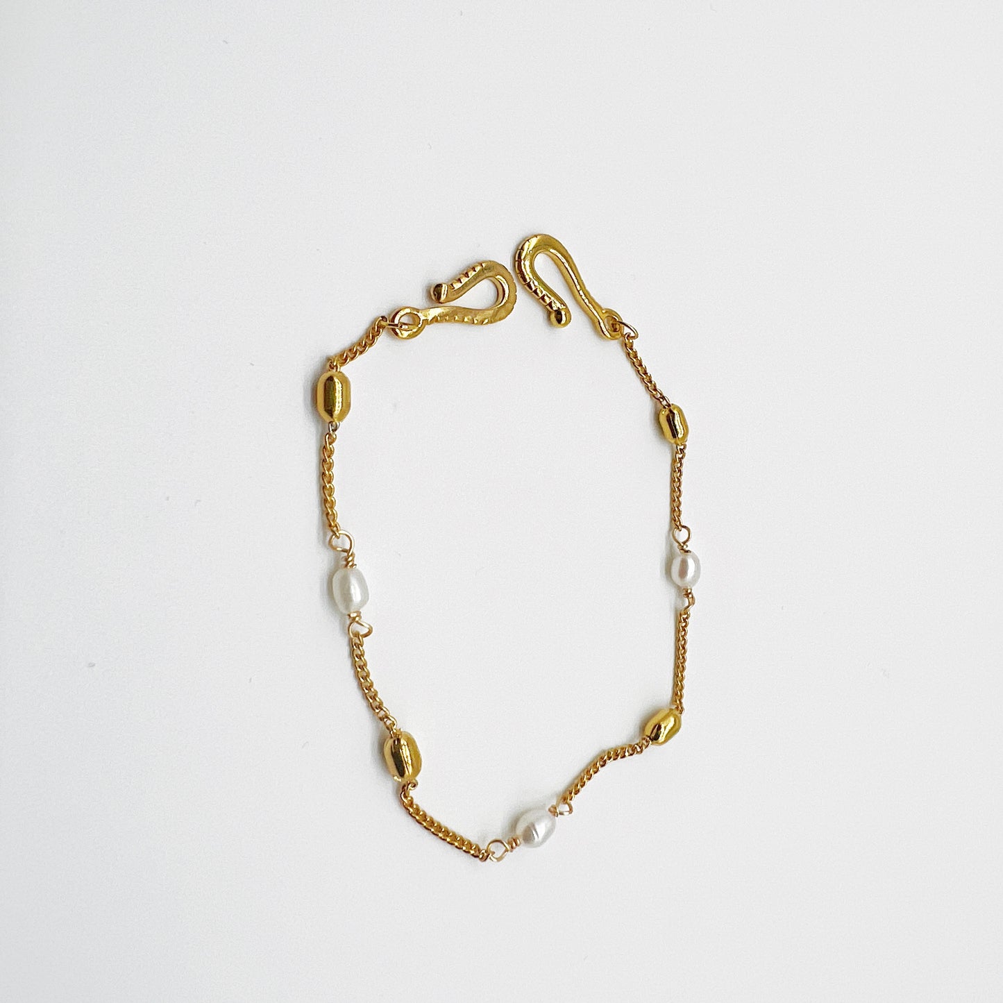 Gold Sphere & Pearl Bracelets