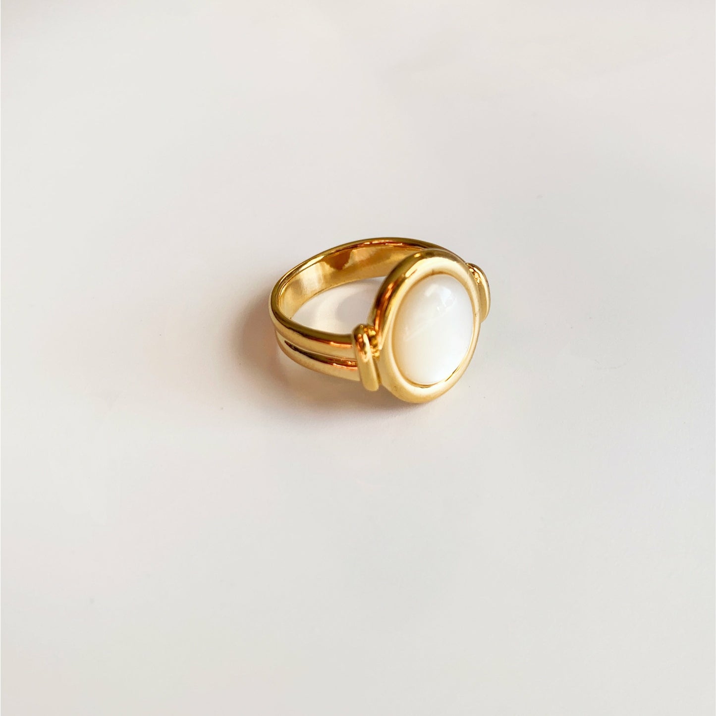Moonstone Pearl Ring