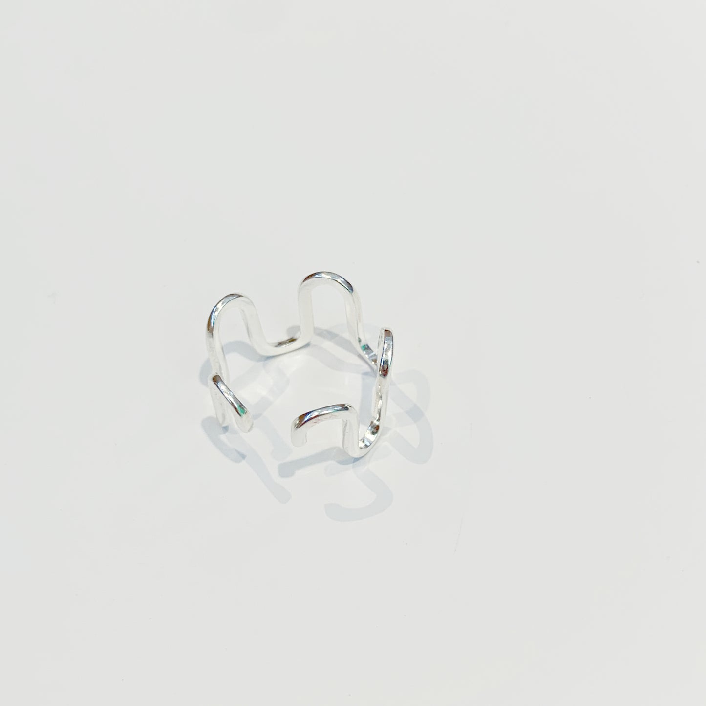 Silver Curvy Adjustable Ring