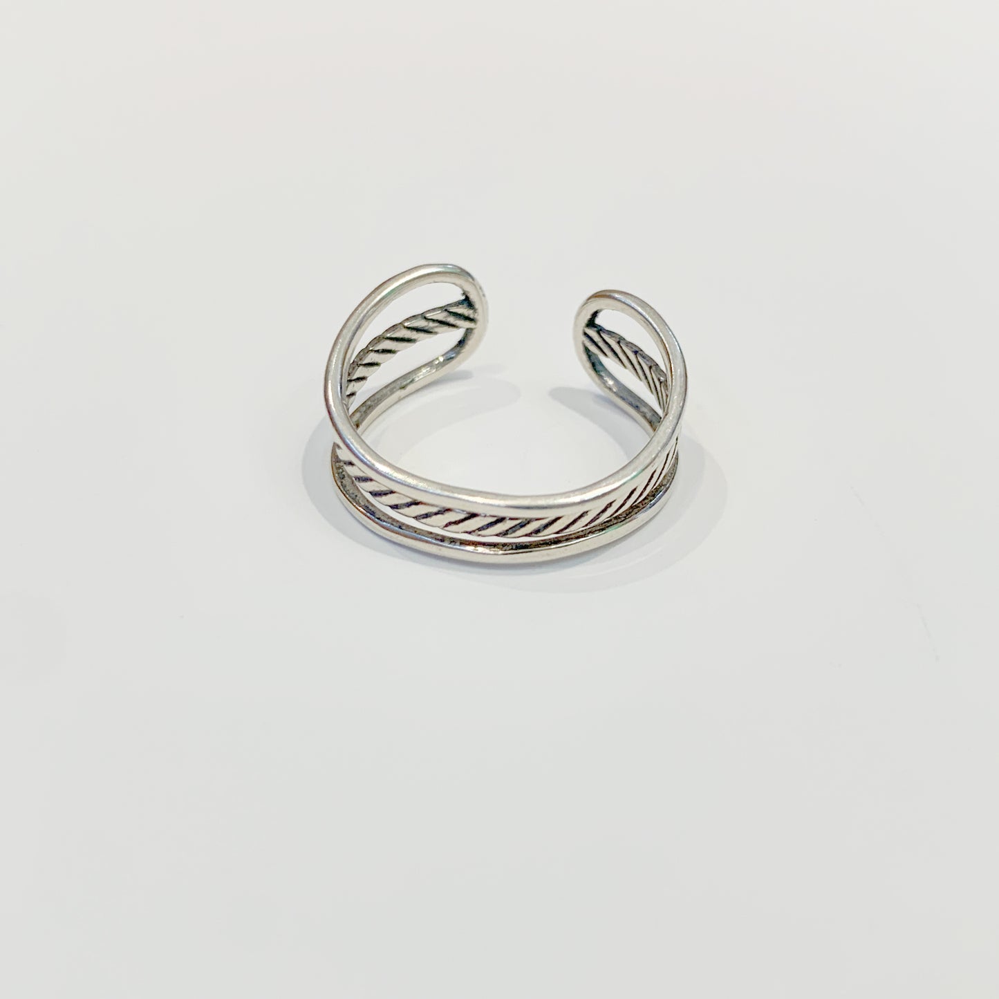 Silver Wave Adjustable Ring