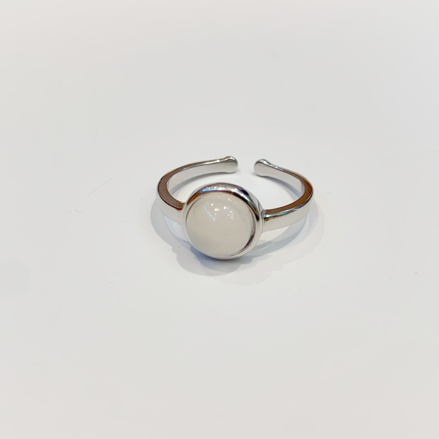 Silver Opal Adjustable Ring