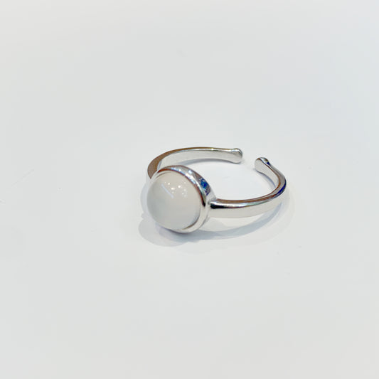 Silver Opal Adjustable Ring