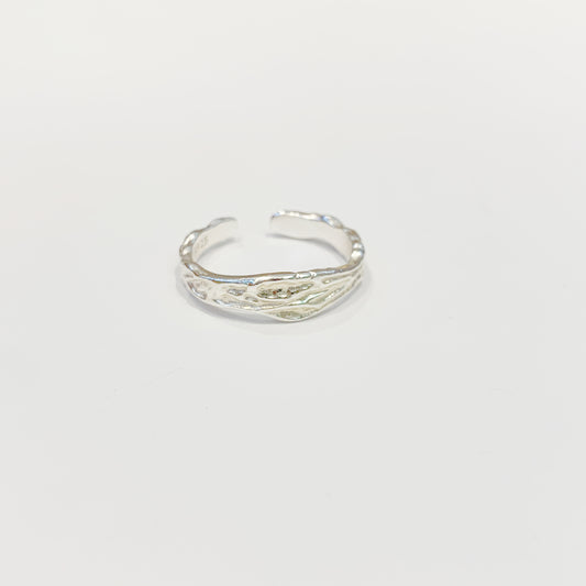 Silver artistic adjustable ring