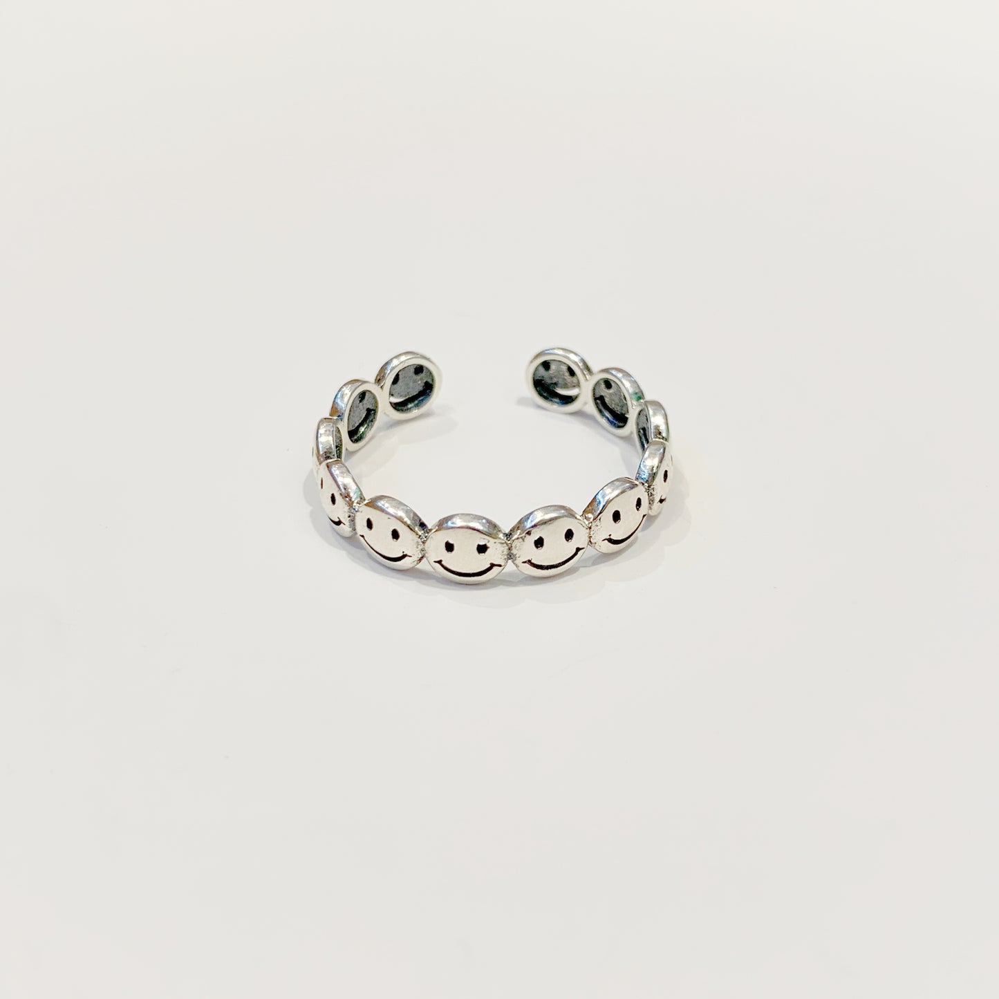 Silver Smile Adjustable Ring