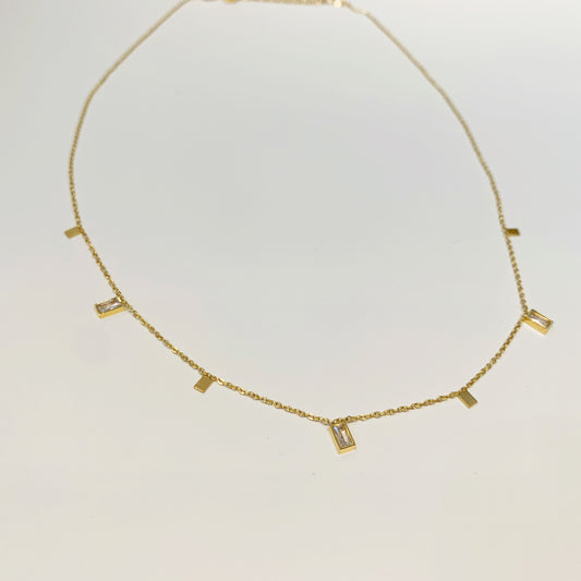 Dainty Square Crystal Necklace