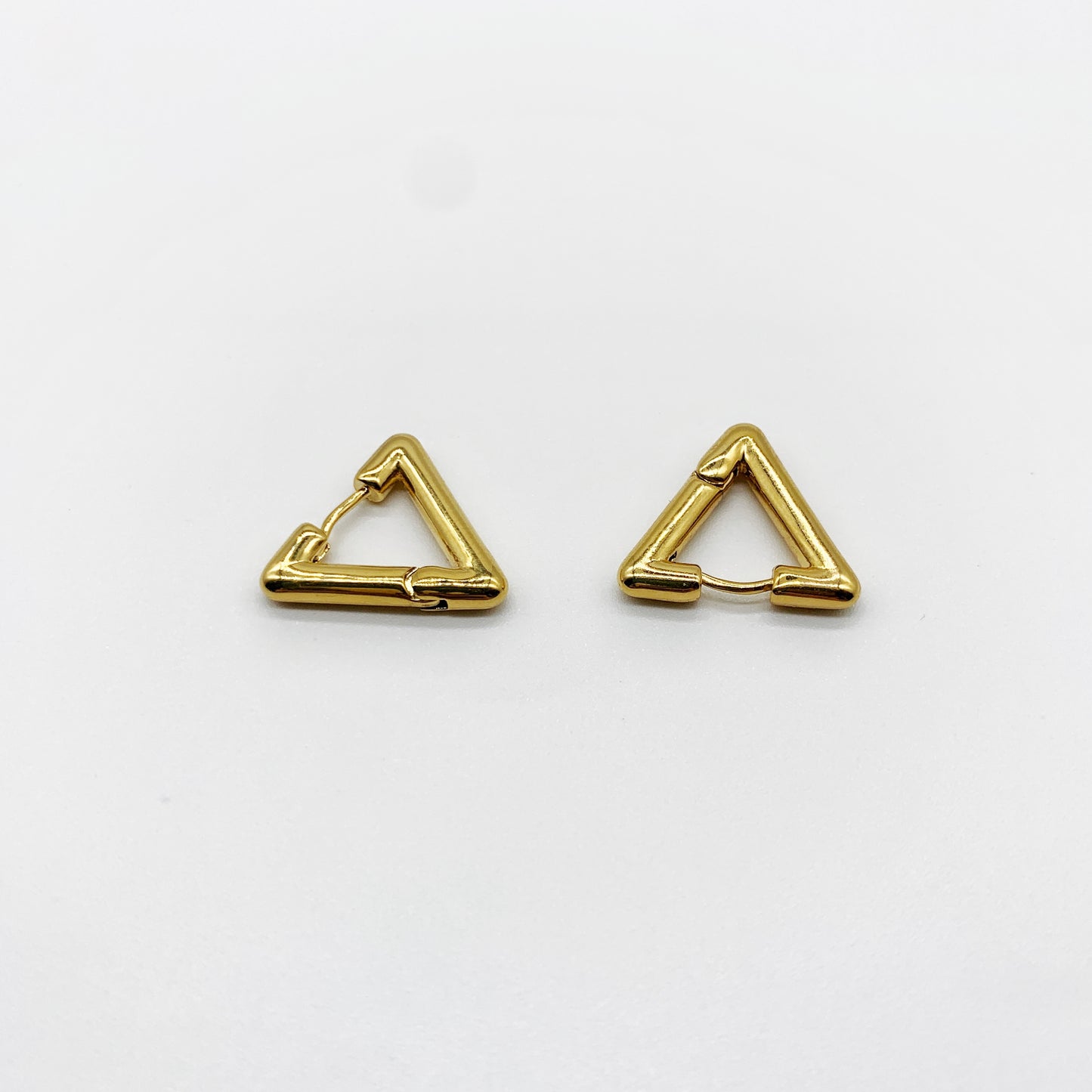 Gold Triangle Hoop Earrings
