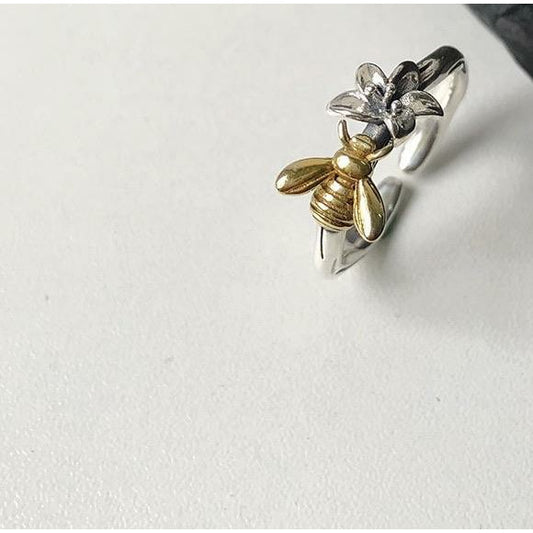 Silver Bees Ring