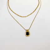 Layered Agate/Pearl Necklace