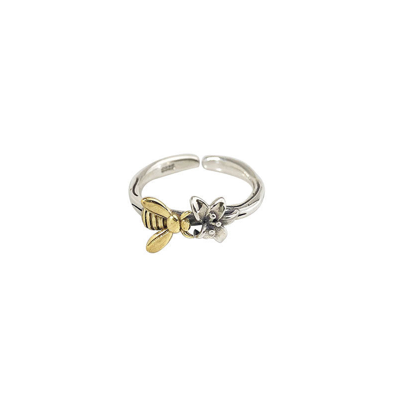 Silver Bees Ring